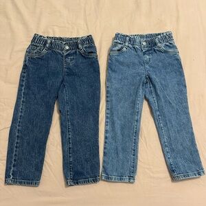 Cat & Jack Toddler Girls Paperbag Denim pants jeans 4T bundle two pair relaxed